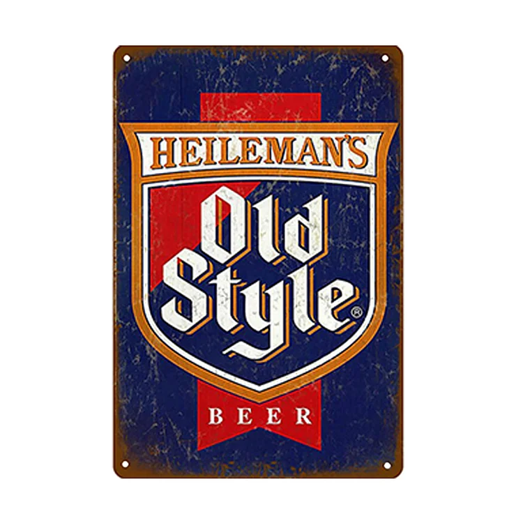 Helle Mans Old Style Beer - Vintage Tin Signs/Wooden Signs - 7.9x11.8in & 11.8x15.7in