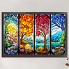 (Big Size)Glass Painting Four Seasons - 11CT Counted Cross Stitch - 60*40cm