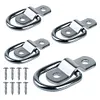 4Pcs 3/8 Heavy Duty D Rings Tie Down Anchors 2400LBS Rivet Clip Retaining Ring