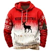 3D Print Men's Stitching Christmas Plaid Warm Hoodie