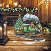 uk.everydayedeals DIY Acrylic Diamond Painting Desktop Tabletop Ornament - Xmas Train Pulling A Tree