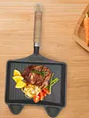 Cast Iron Egg Frying Pan Pre-Seasoned Skillet Chefs Pan for Indoor & Outdoor Use