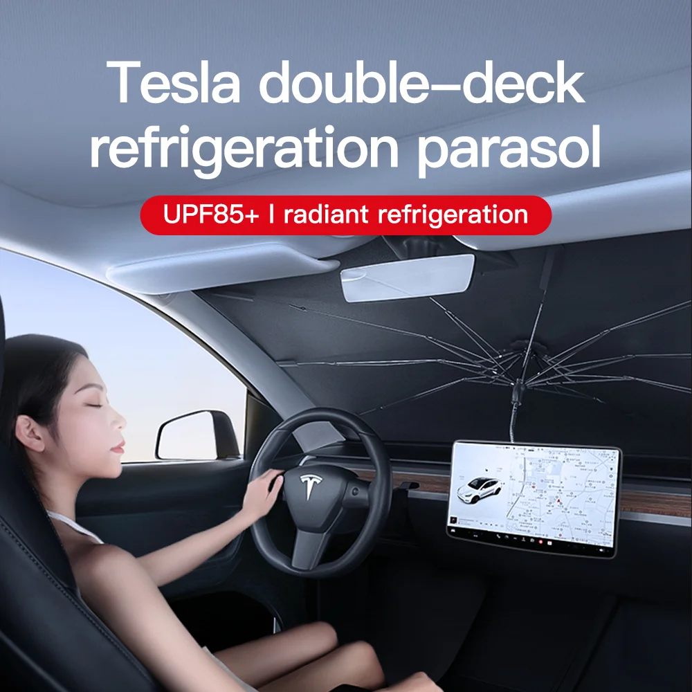 YONZEE Tesla Parasol Front Sunshade Awning For Tesla Model 3/Y