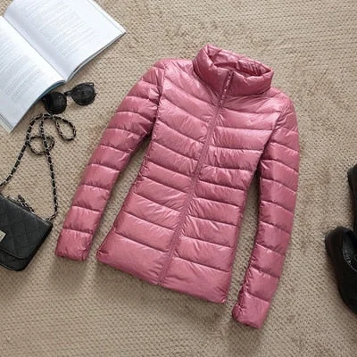 90% Ultra-light Plus Size Thin Down Jacket Women 2020 Autumn Winter Slim Short Hooded Warm White Duck Down Coat Women Outerwear