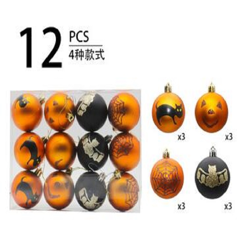 

12pcs Halloween Painted Balls Ornament for Home Festival Party Decor Props, 501 Original