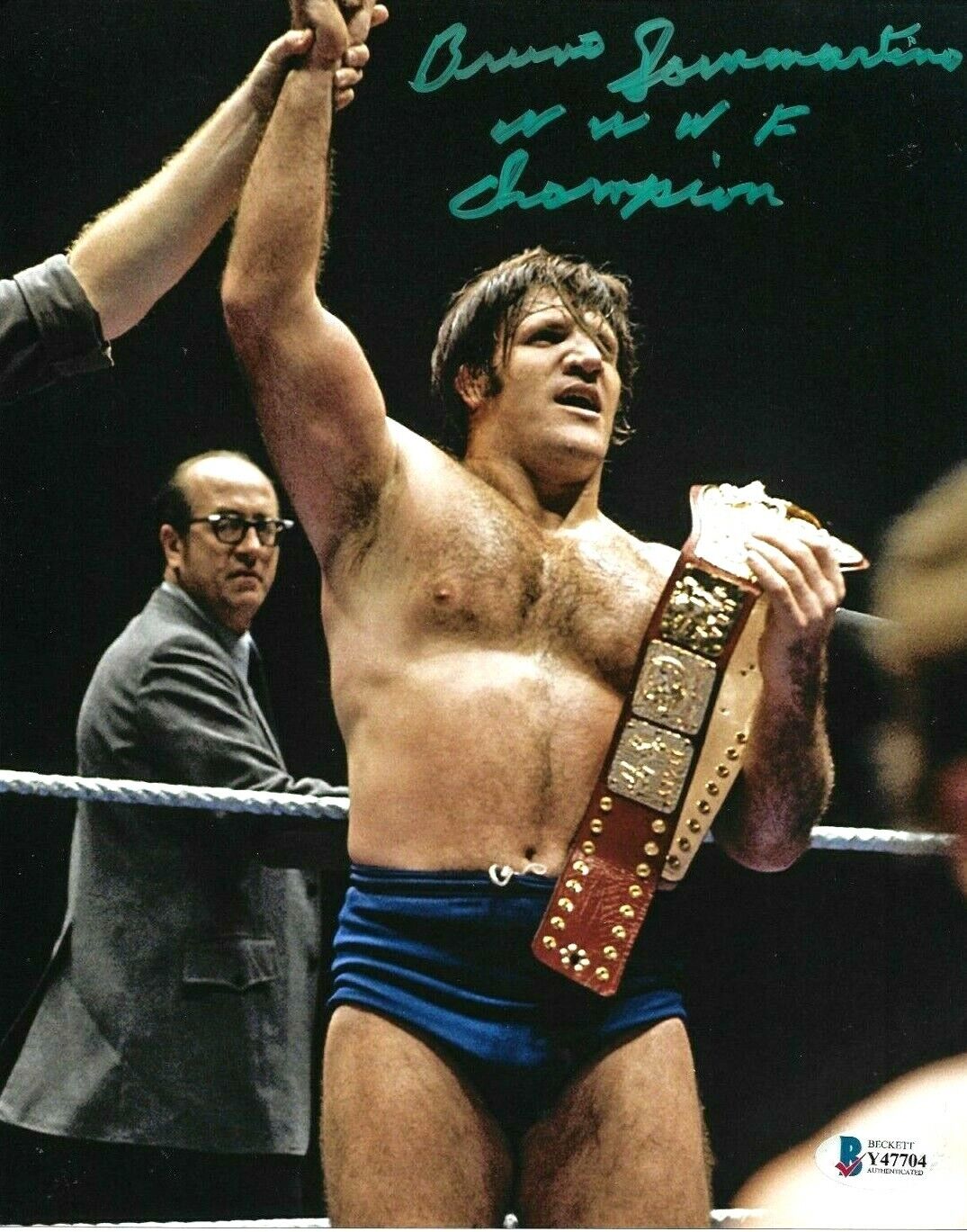 WWE BRUNO SAMMARTINO HAND SIGNED AUTOGRAPHED 8X10 Photo Poster painting WITH BECKETT COA 6