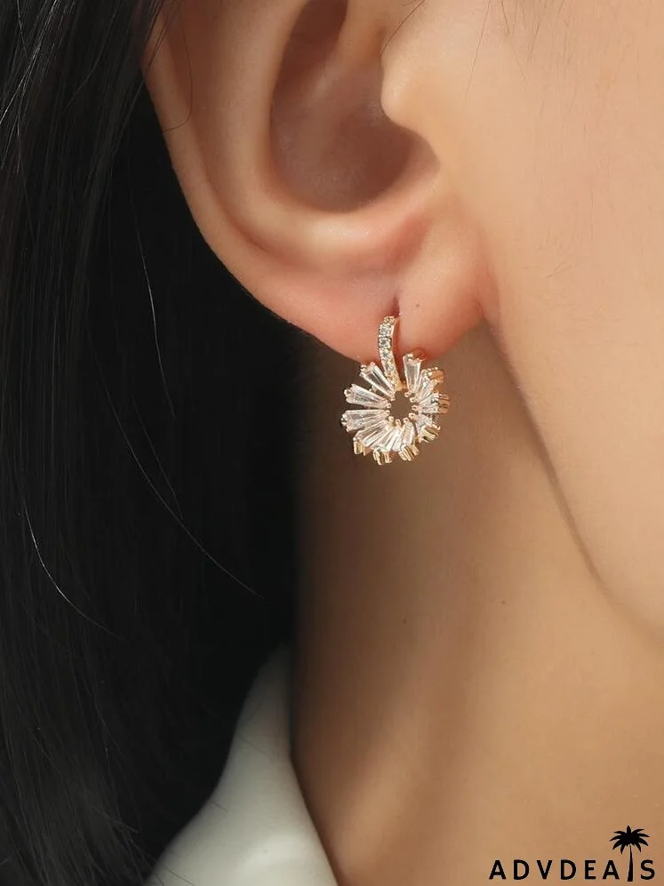 Rhinestone Floral Stud Earrings
