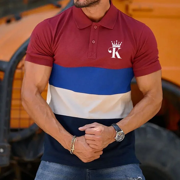 BrosWear Color Matching K Short Sleeved Polo Shirt