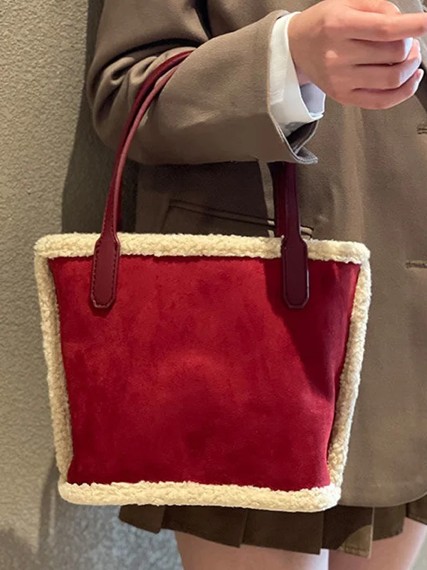 Versatile Plush Frosted Tote Bag - yankia