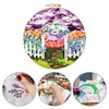 Purple Garden-DIY Embroidery Kit with Pattern Cotton Threads Needles Hoop 30*30cm/11.81*11.81in tapestrymarket