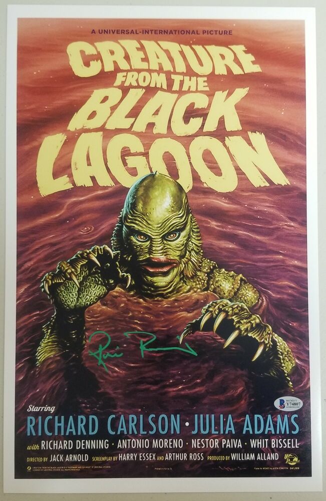 Ricou Browning signed Creature from the Black Lagoon 11x17 Poster BAS auto