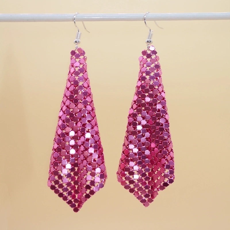 Supply Fashion Earrings Metal Sequins Tassel Earrings Creative New Square Geometric Long Earrings