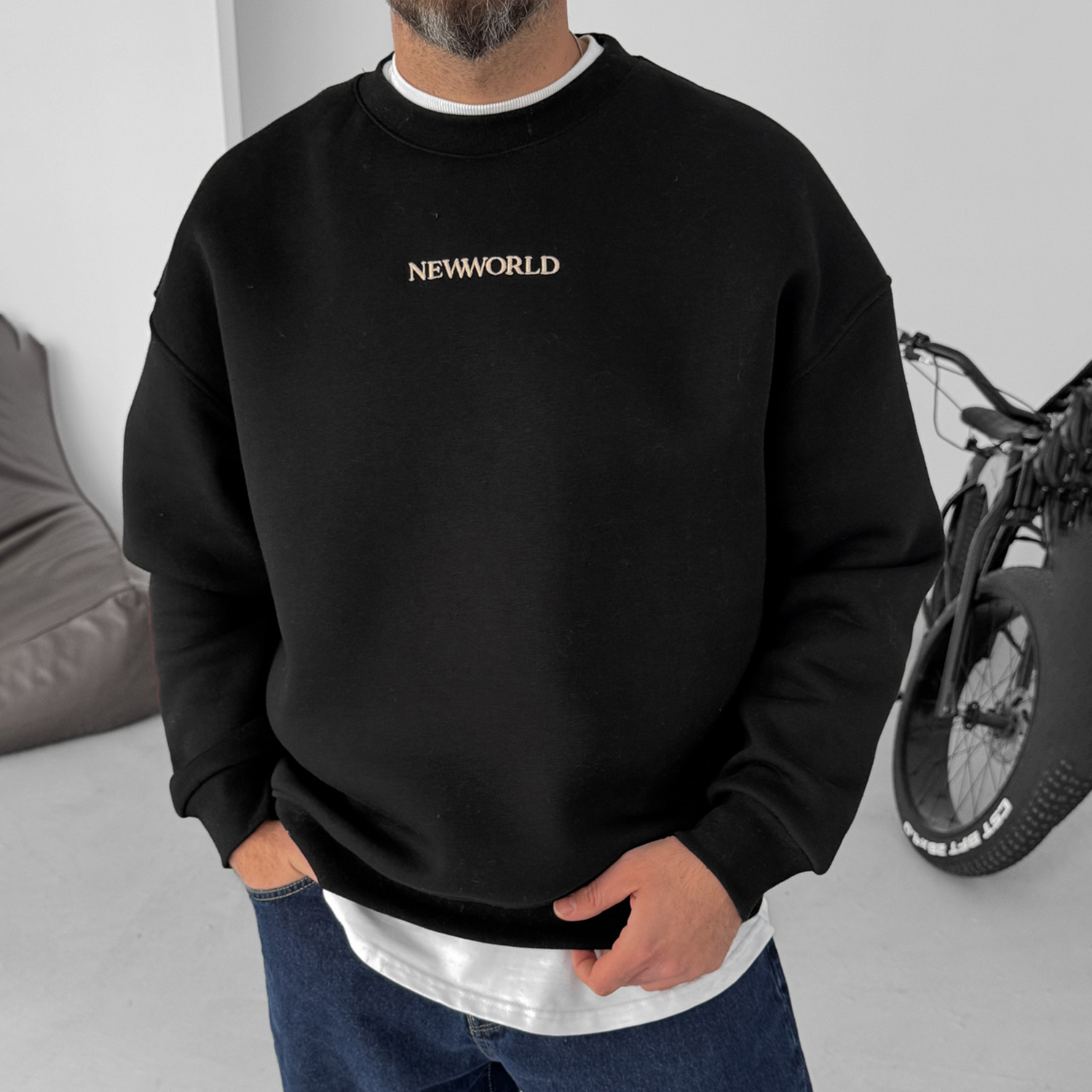 Ethnic Letter Print Casual Oversized Sweatshirt