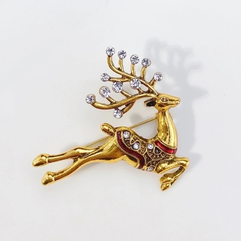 Fashion Pin Elk Alloy Rhinestone Pearl Plating Women’S Brooches