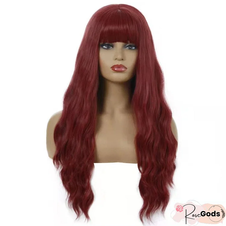 Wig Female Long Curly Hair With Bangs Chemical Fiber Headgear