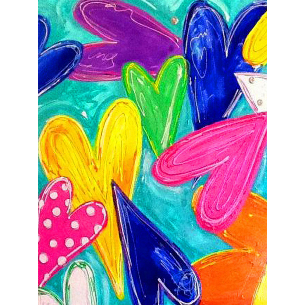 

Colorful Hearts - Square Drill Diamond Painting - 30*40CM, 05, 501 Original