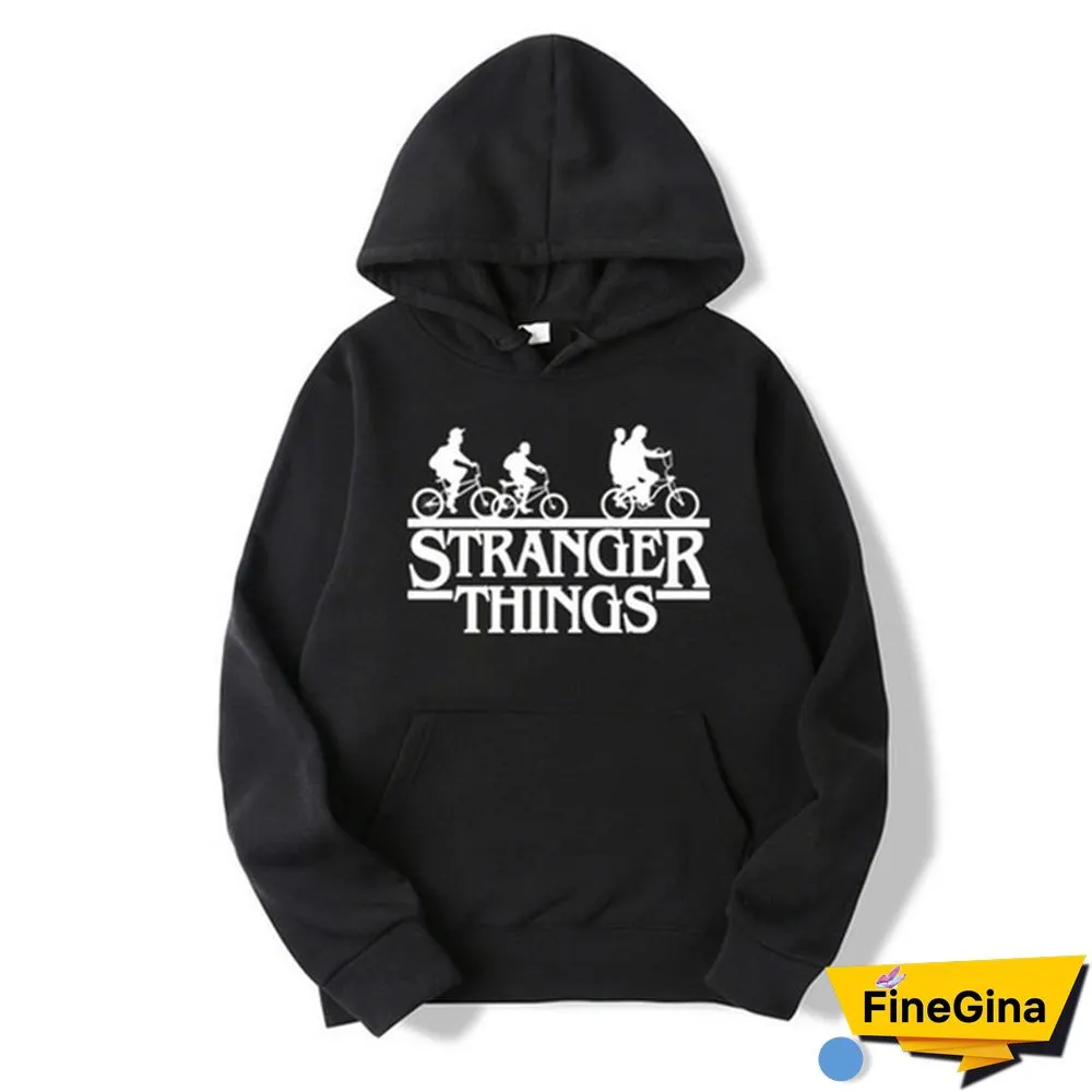 Fashionable Stranger Things Hooded Hoodies Trendy Men Women Oversized Pullover Sweatshirts