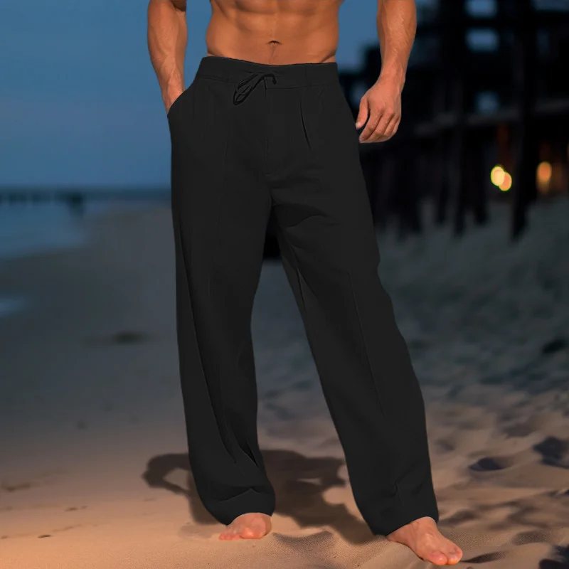 Men's Beach Holiday Linen Pants-inspireuse