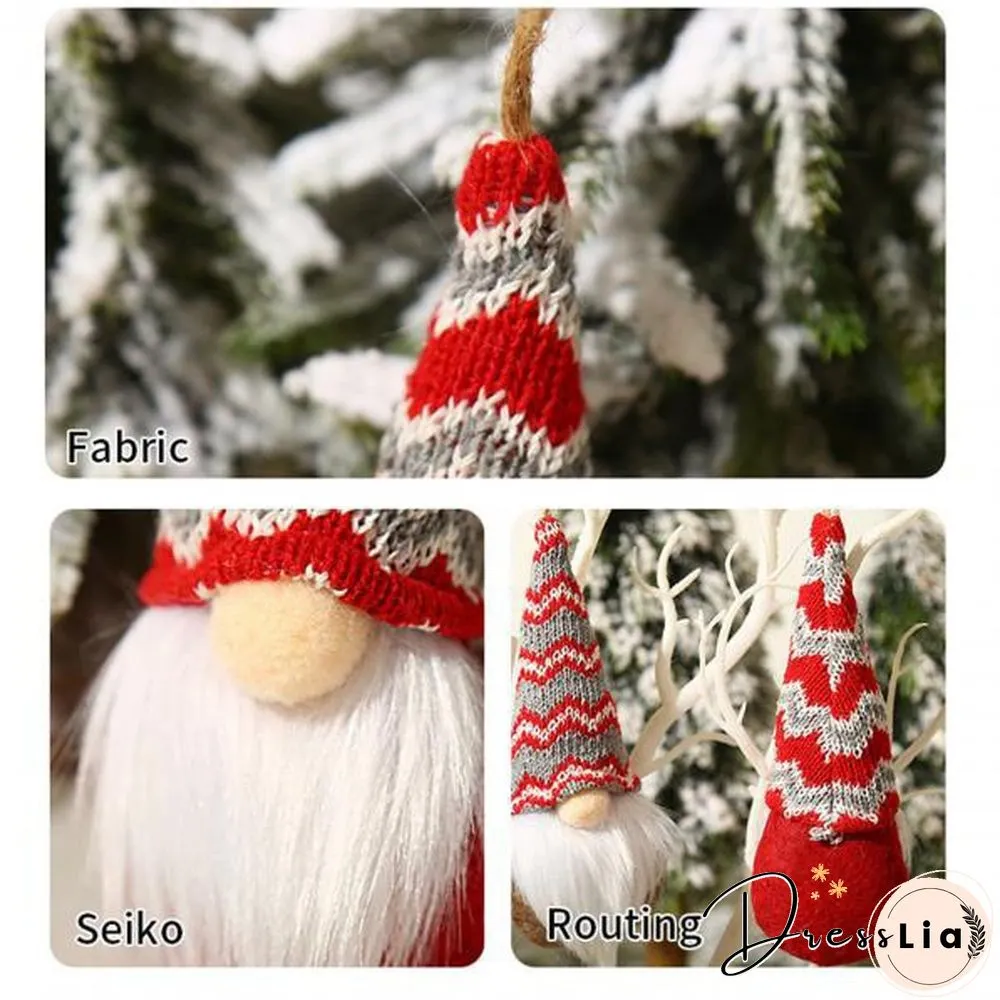 Nordic Style Wide Applying Long Mustache Handmade Santa Elf Hanging Christmas Ornaments