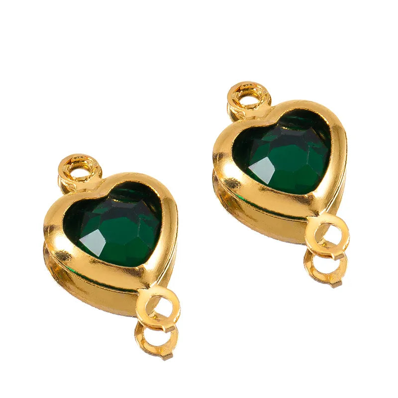 10 PCS/Package 6.5*11.5mm 304 Stainless Steel Zircon Square Pendant Jewelry Accessories