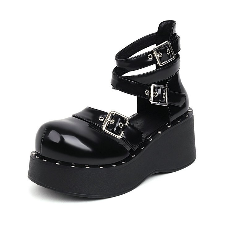 Mary Jane Platform Buckle Strap Shoes