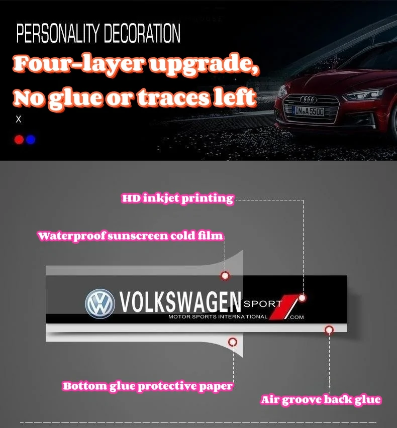 Car front windshield personalized fashion sports decorative stickers