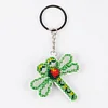 Full Bead Embroidery Keychain Dragonfly Printed Craft Gifts(5.5x5.5cm)