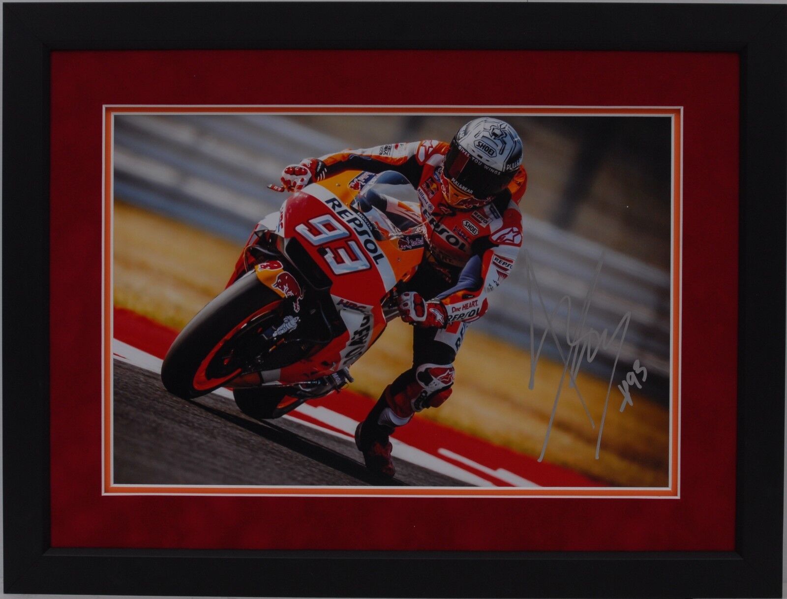 MARC MARQUEZ HAND SIGNED REPSOL HONDA FRAMED Photo Poster painting DISPLAY MOTOGP PROOF 2.