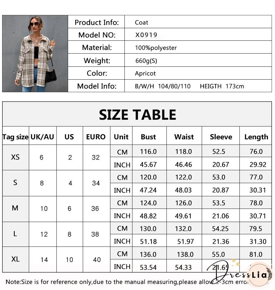 Plaid Flannel Shacket Jacket Women
