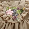 Baby Born Girls Long Sleeve Emboridery Flower Autumn Dresses