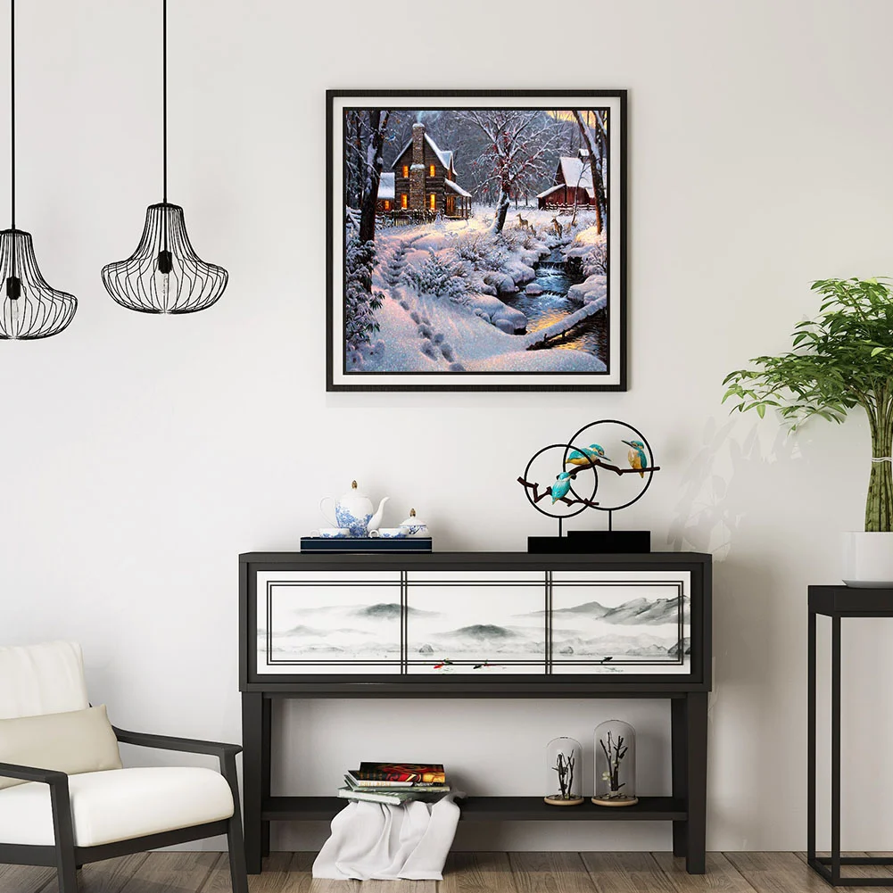 Diamond Painting - Full Round Drill - Snow House(30*30cm)