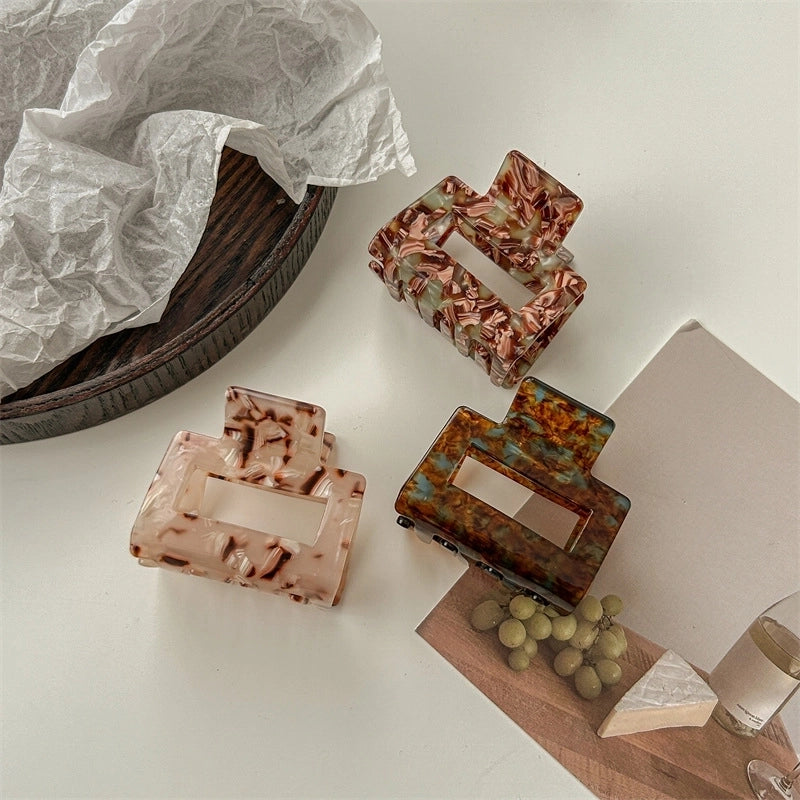 Women’s Minimalist Classic Style Color Block Acetic Acid Sheets Hair Claws