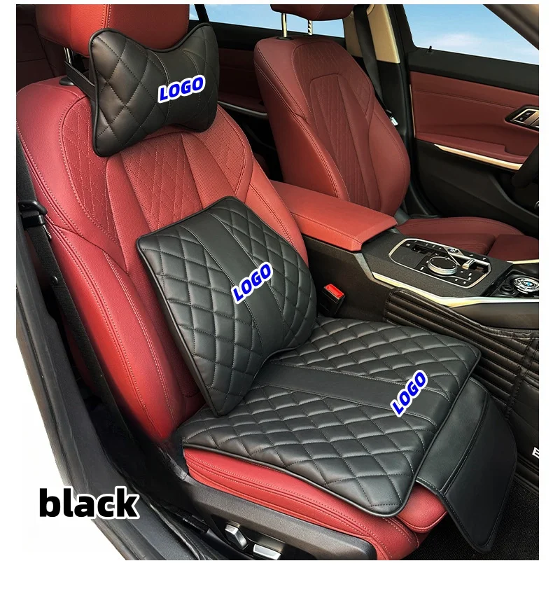 🔥Hot sale🔥Leather car seat cushion and lumbar support set(Special car LOGO)