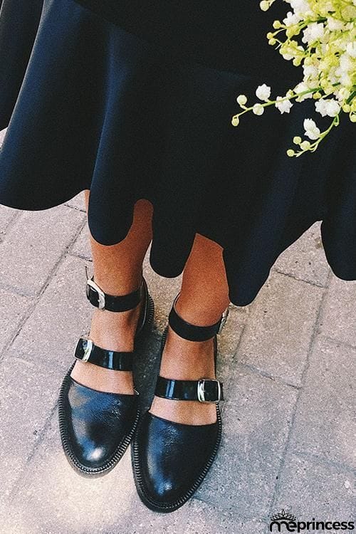 Buckle Color Block Sandals Flats