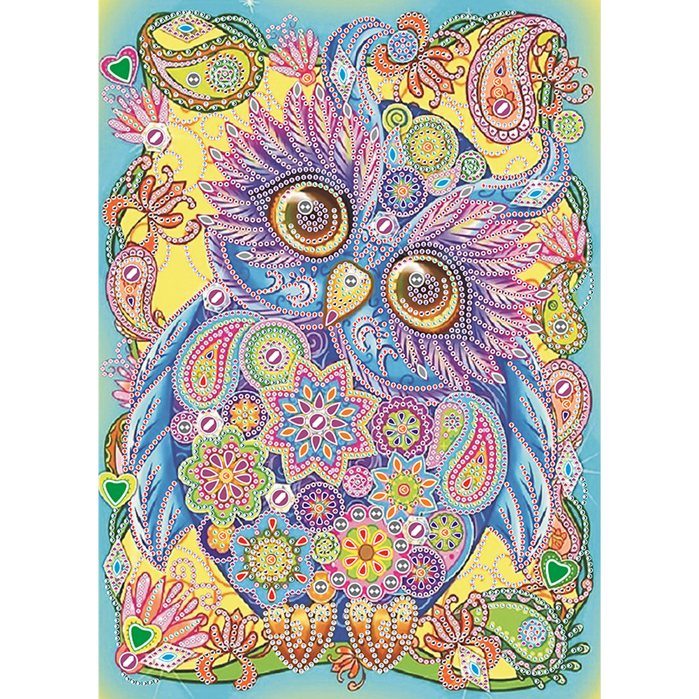 

30*40CM - Owl - Round Drill Diamond Painting, 501 Original