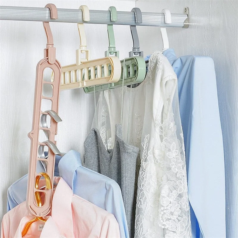 Plastic Multi-hole Support clothes hanger circle Drying storage racks Multifunction scarf hangers home clothes storage shelf