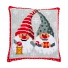 >SALE<Christmas Gnome Case Embroidery Stamped 11CT DIY Cross Stitch Kits 40x40cm