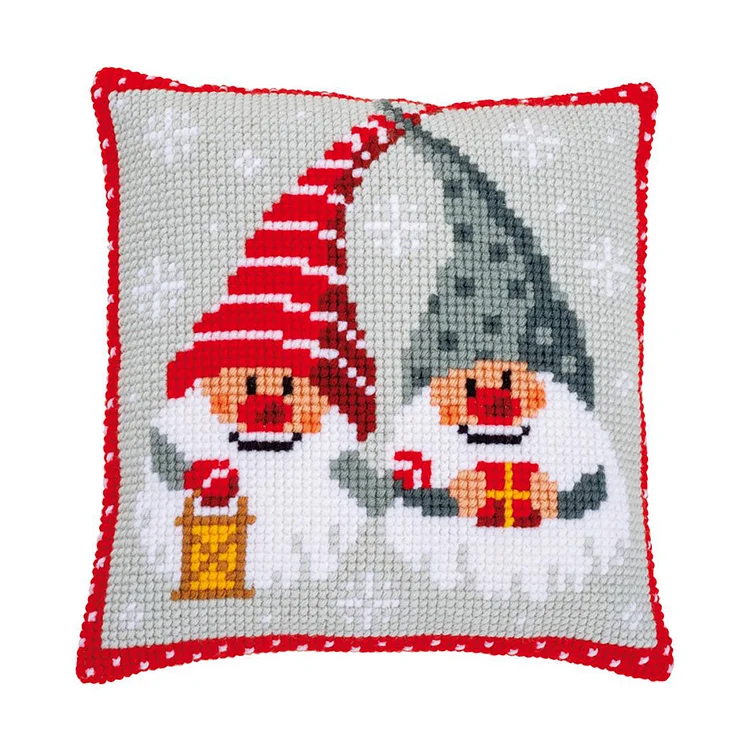 Christmas Gnome Pillow Case Embroidery Stamped 11CT DIY Cross Stitch Kits