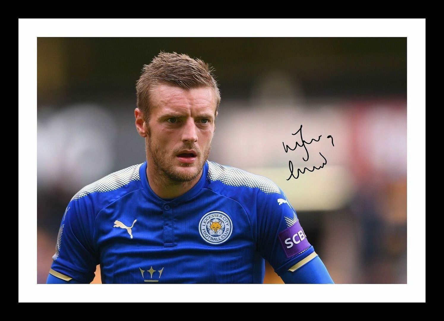 Jamie Vardy - Leicester City Autograph Signed & Framed Photo Poster painting 4