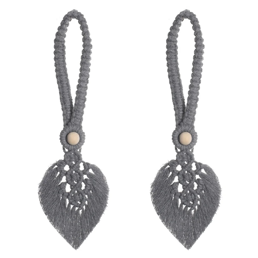 2 Pack Macrame Curtain Tiebacks Decorative Curtain With Bead Kawaii Boho Room Decor Home Living Room Decoration Gift