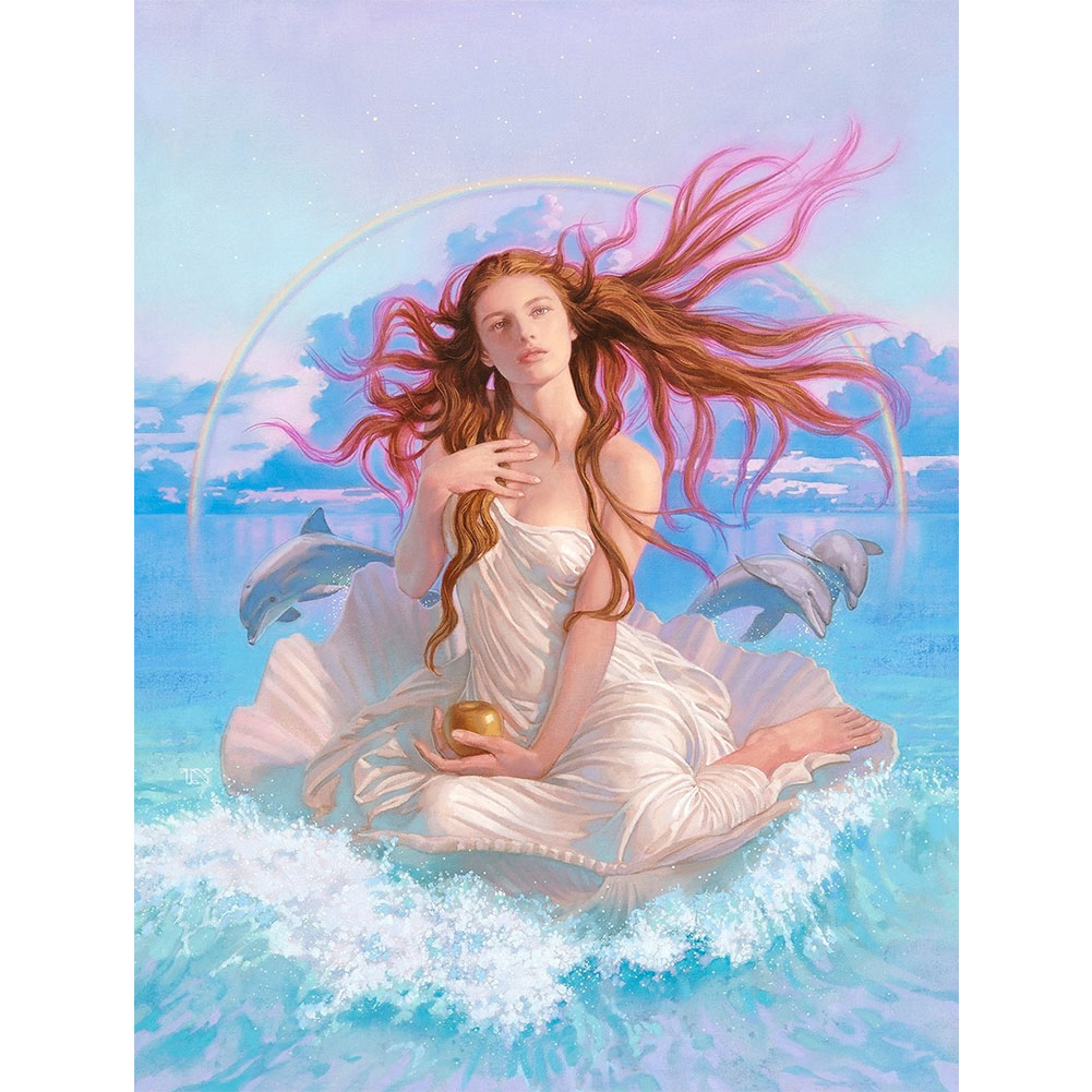 

Rainbow Dolphin Girl - Round Drill Diamond Painting - 40*50CM, 501 Original