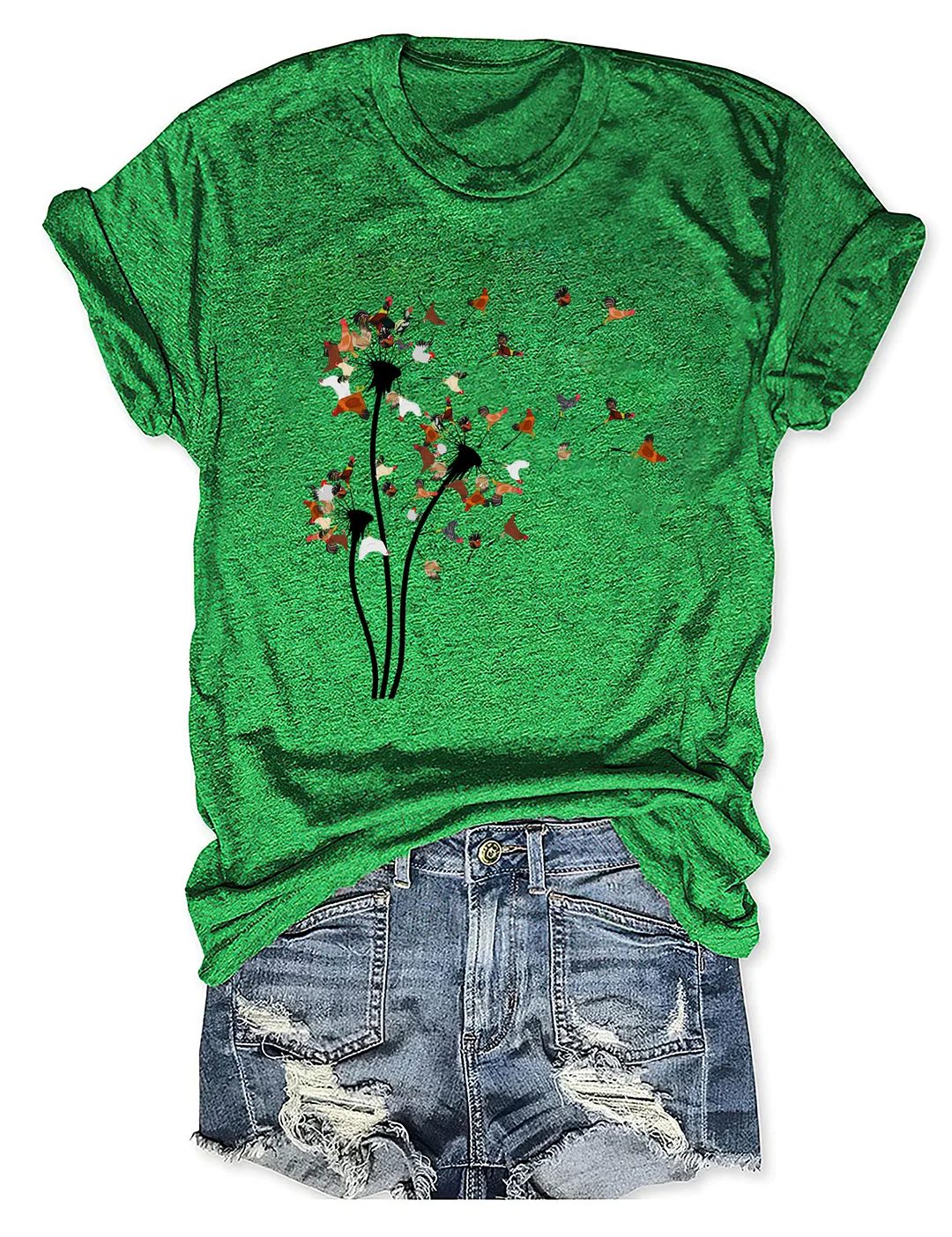 Chicken Dandelion Flower T-shirt