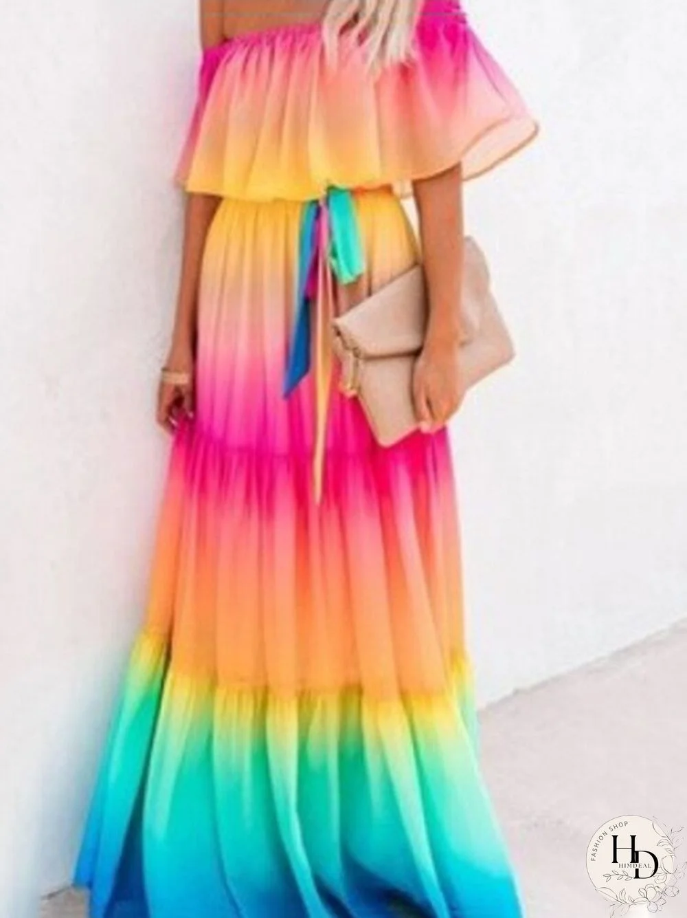 Dress Women Print Dress Wrapped In Chest With Gradient Lace-up Skirt Oversized Bridesmaid Dress Robe Evening Dresses Dress