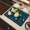 Diatom Mud Table Top Coffee Machine Cups Drying Water Uptake Mat Modern Home Kitchen Counter Mat