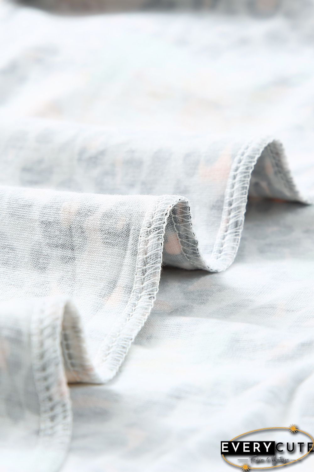 Leopard Sunflower Hollow Out Criss-cross Tee