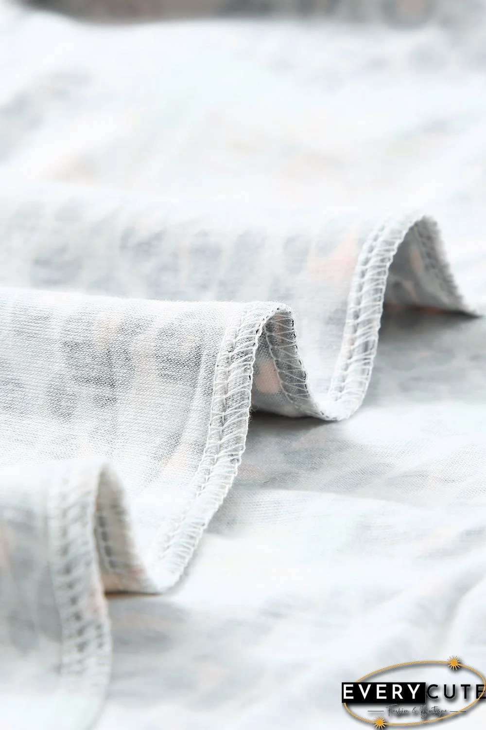 Leopard Sunflower Hollow Out Criss-cross Tee