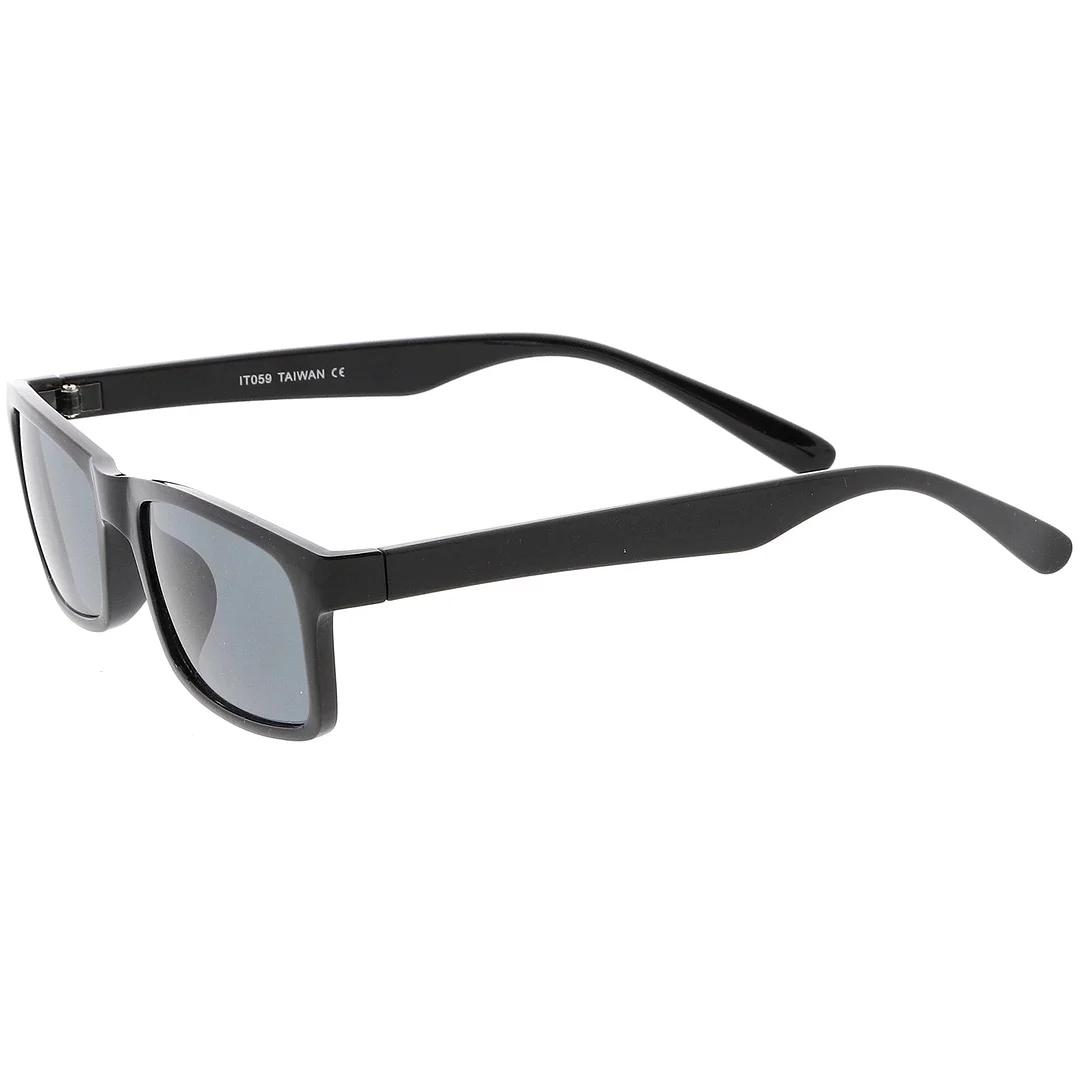 Retro Horn Rimmed Rectangle glasses Wide Arms Color Tinted Lens 52mm