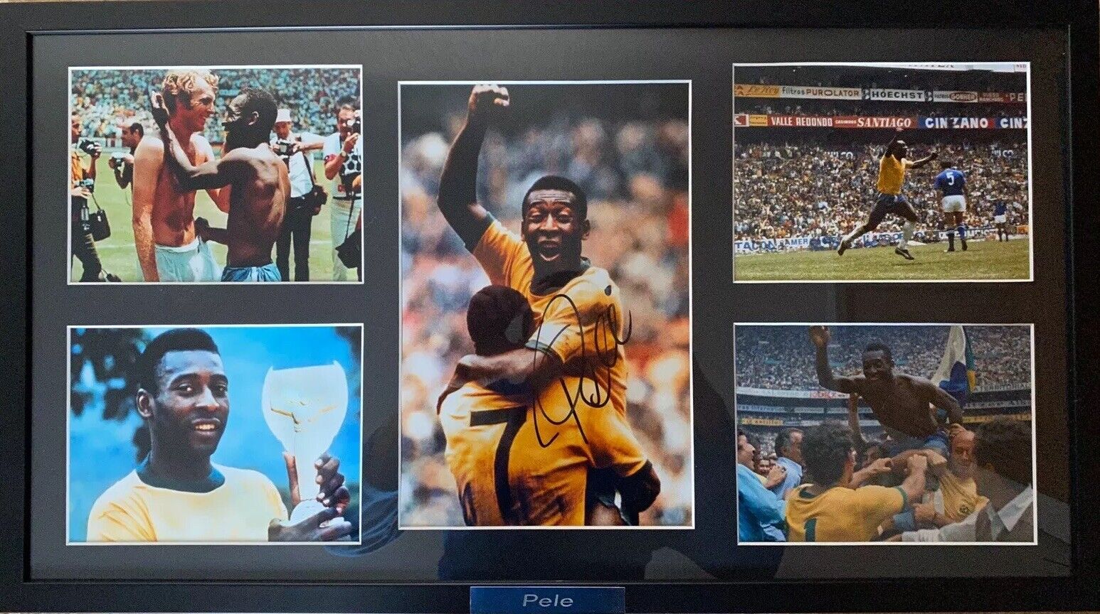 Pele Genuine Hand Signed Brazil Framed 12x8 Photo Poster painting, Santos, Cosmos, Exact Proof