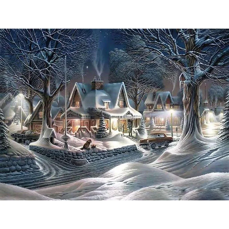 Diamond Painting - Full Round/Square Drill - Snow Scenery(30*40 - 50*60cm)