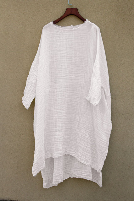 Soft Texture with Natural Wrinkles Mid-length Minimalist Dress